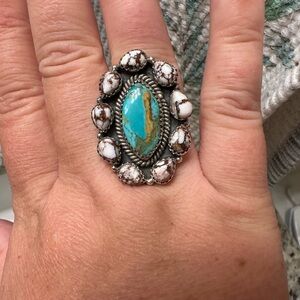 Turquoise and Silver Statement Ring